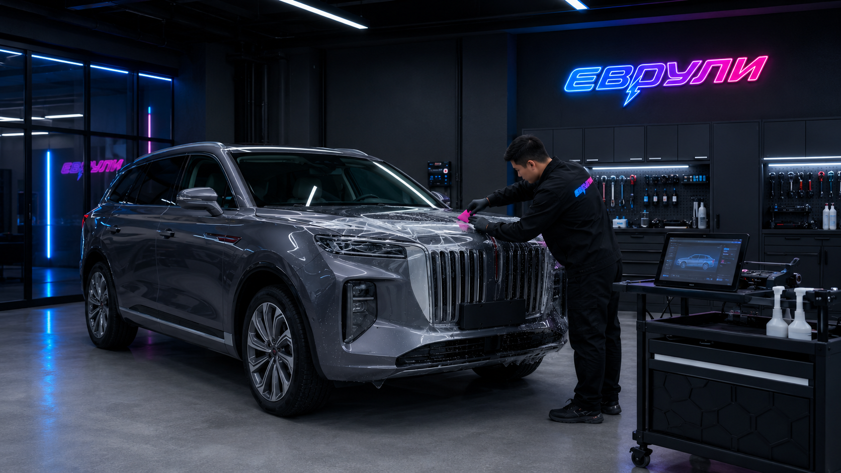 Оклейка антигравийной пленкой Hongqi