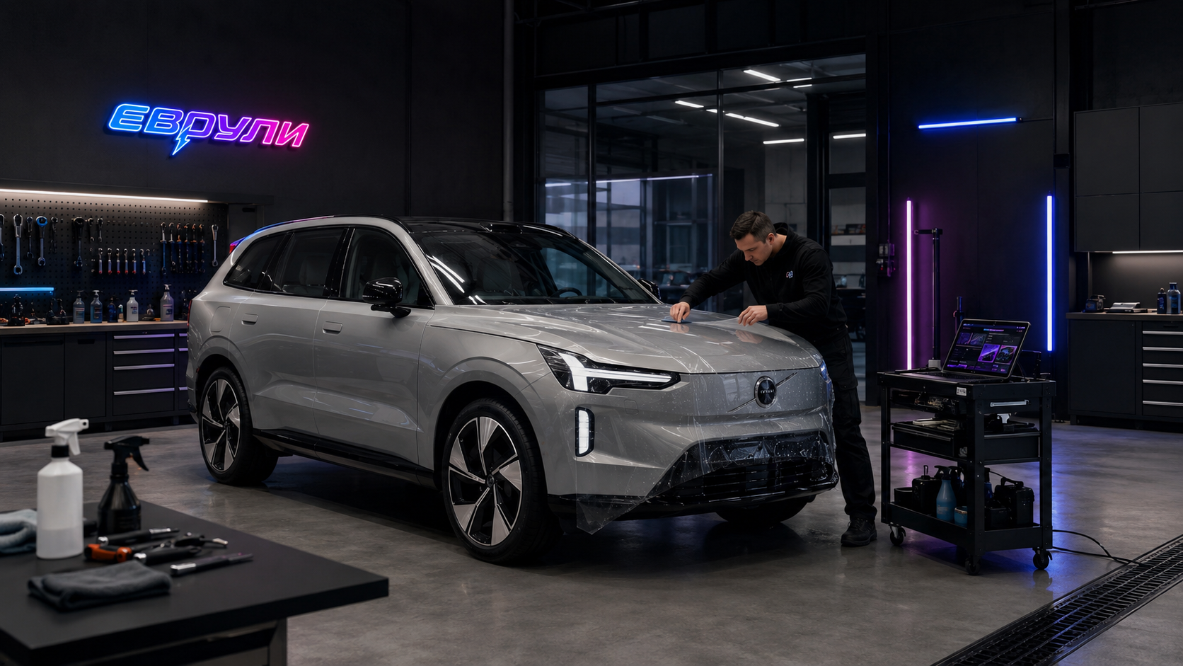 Оклейка антигравийной пленкой Volvo