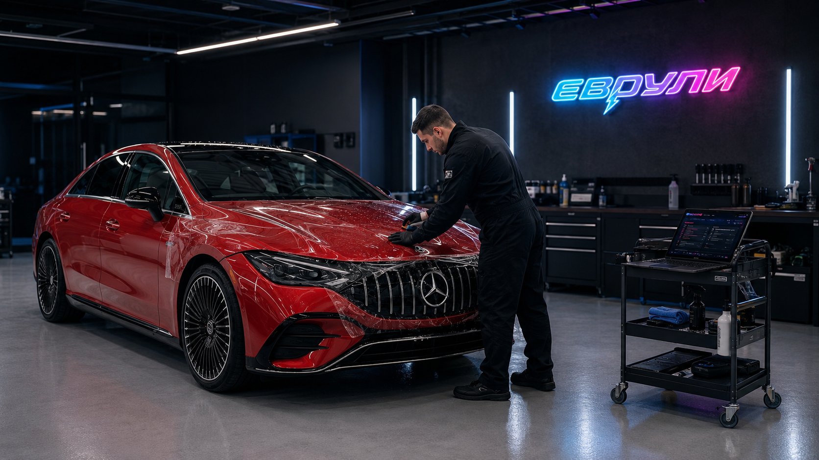Оклейка антигравийной пленкой Mercedes-Benz