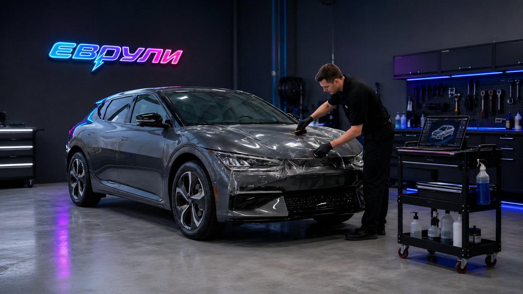 Оклейка антигравийной пленкой Kia
